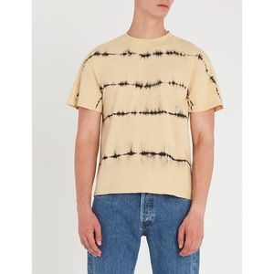Sandro Tie Dye Yellow Mens Crew T-Shirt NWT